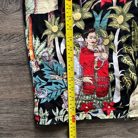 Grace Karin Frida Kahlo Black Multicolor Jungle Cap Sleeve Dress Women's size M - Picture 8 of 8